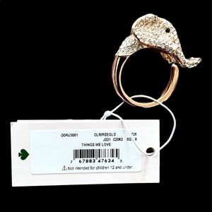 NWT Kate Spade Rose Gold Elephant Ring